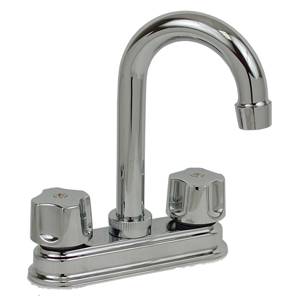 194430 Mezcladora lavabo de bronce tipo bar maneral standard 1/4 de vuelta cromada 24IB Rugo