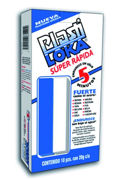 195329 Plastilina plastiloka super rapida azul/blanco 20g plastilina KOLALOKA