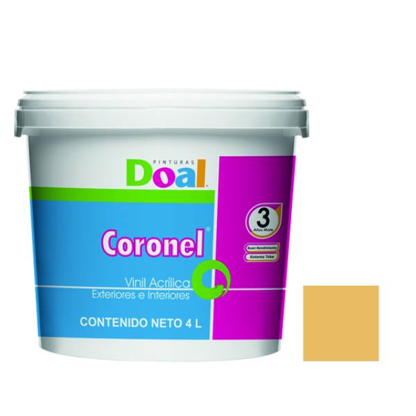 195581 Pintura vinil coronel amarillo napolitano 4.0 lt Doal