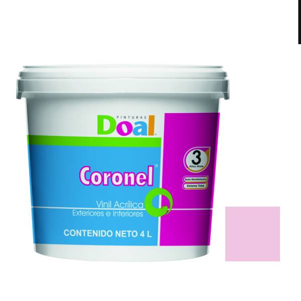 195584 Pintura vinil coronel rosa princesa 4.0 lt Doal