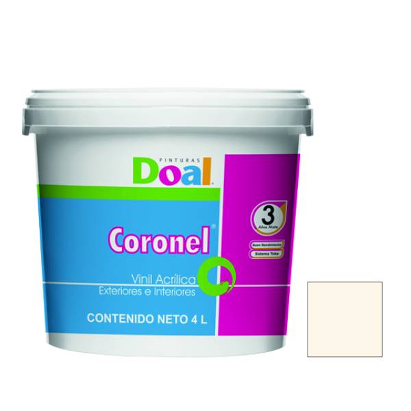 195592 Pintura vinil coronel perla 4.0 lt Doal