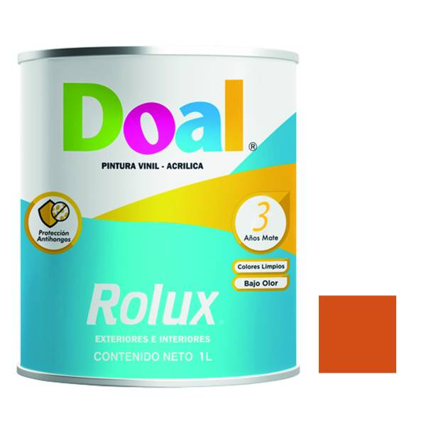 195613 Pintura vinil rolux naranja monarca 1.0 lt Doal