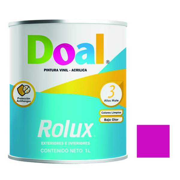 195614 Pintura vinil rolux rosa exotico 1.0 lt Doal