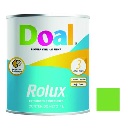 195616 Pintura vinil rolux verde manzana 1.0 lt Doal