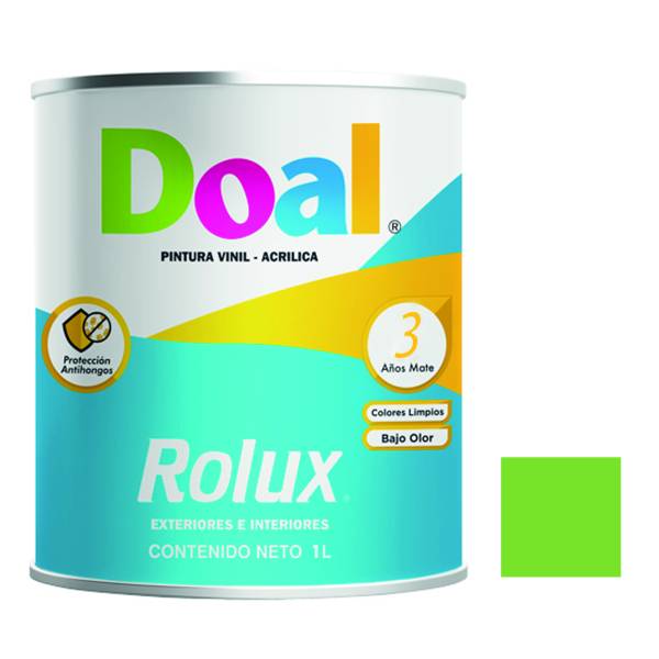 195616 Pintura vinil rolux verde manzana 1.0 lt Doal