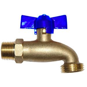 195716 Llave manguera de laton 013mm 1/2" satinado de 1/4 vuelta 2AL Rugo