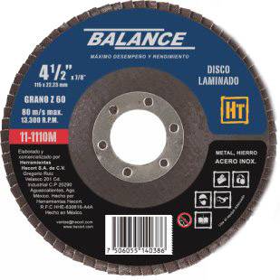 195890 Disco laminado 4-1/2" x 7/8" zirconio g60 Hecort
