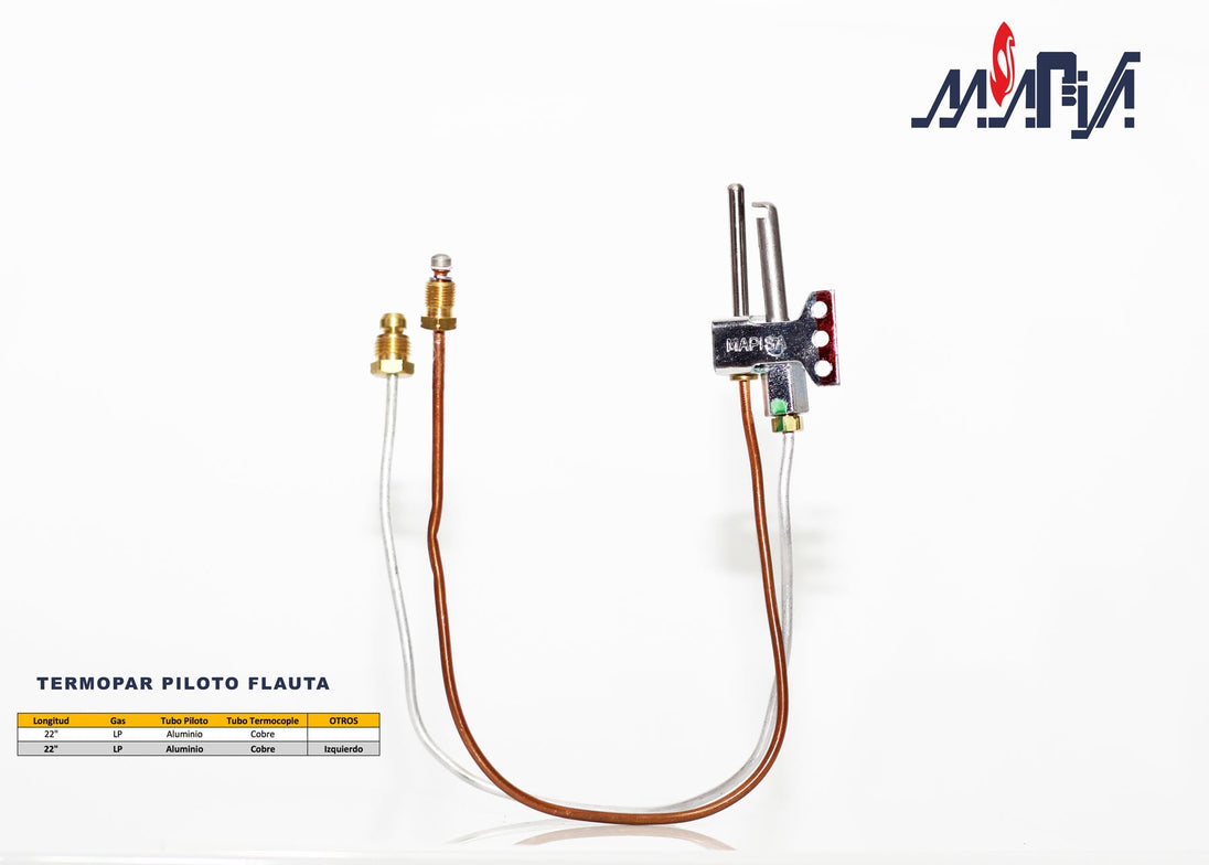 Termopar MAPISA MER-TPE-001B para gas natural de 22 pulgadas