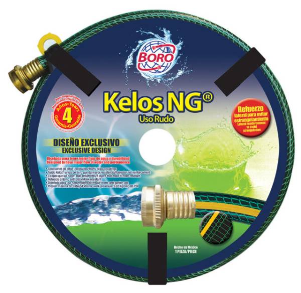 197293 Manguera jardin 4 capas tramada arm 013mm 1/2" 15mt cnx/metal KR Boro