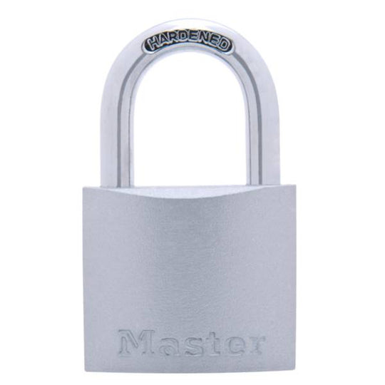 199047 Candado metalico 38mm llave tradicional gancho corto pulido Master Lock