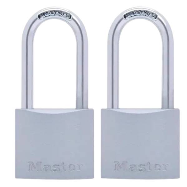 199052 Candado metalico 38mm llave tradicional gancho largo con 2pz Master Lock