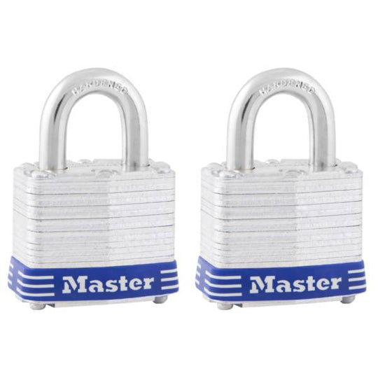 199089 Candado laminado 40mm llave tradicional gancho corto con 2pz Master Lock