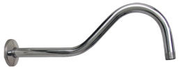 199423 Brazo para regadera curvo 39cm de acero inoxidable cromada 45BA Rugo