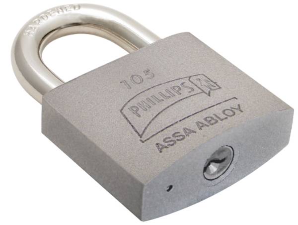 199518 Candado metalico 62mm llave tradicional gancho corto pulido en caja Phillips