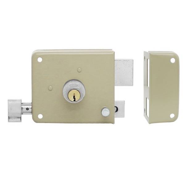 199826 Cerradura sobreponer derecha beige montafacil en caja Phillips