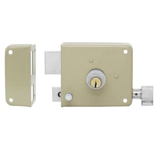199828 Cerradura sobreponer izquierda beige montafacil caja Phillips