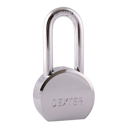 200125 Candado acero 65mm llave tradicional gancho largo niquel satinado Dexter