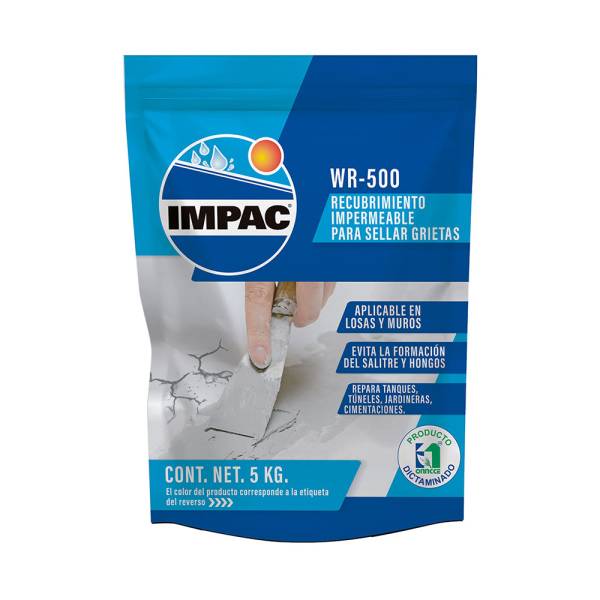 202245 Impermeabilizante cementar para grietas blanco 5kg WR500 Impac