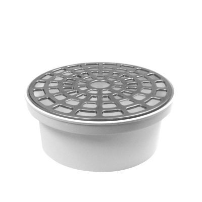 204807 Coladera universal PVC para tuberia rejilla de acero inoxidable maxtor 2264 Fleximatic