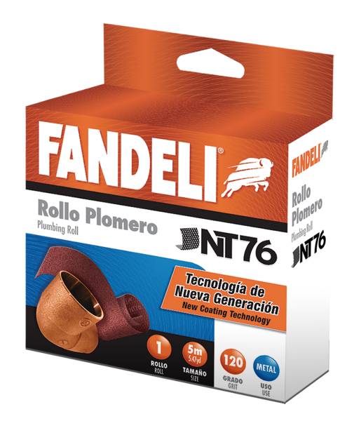 205267 Rollo lija plomero NT76 120 5 mts Fandeli