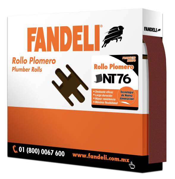 205271 Rollo lija plomero NT76 120 45.720 mts Fandeli