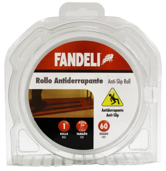 205272 Cinta antiderrapante con abrasivo 25mm x 06mts negra Fandeli