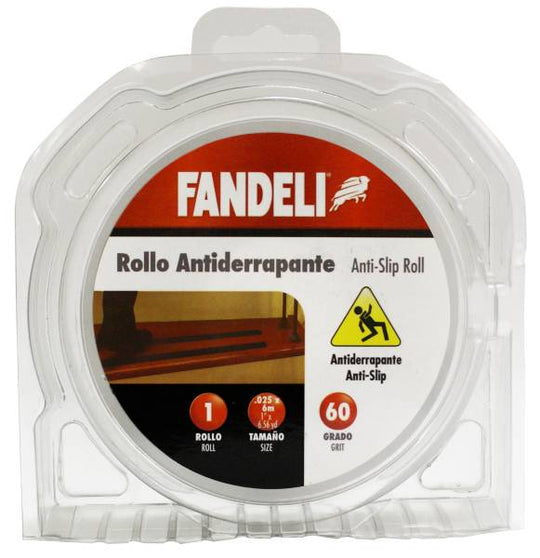 205272 Cinta antiderrapante con abrasivo 25mm x 06mts negra Fandeli