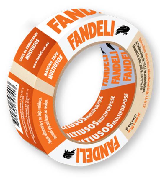 206066 Cinta masking tape 1-1/2" x 50 mt multiusos Fandeli