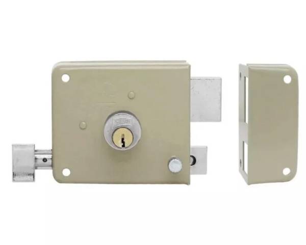 209986 Cerradura sobreponer derecha beige montafacil en caja Phillips