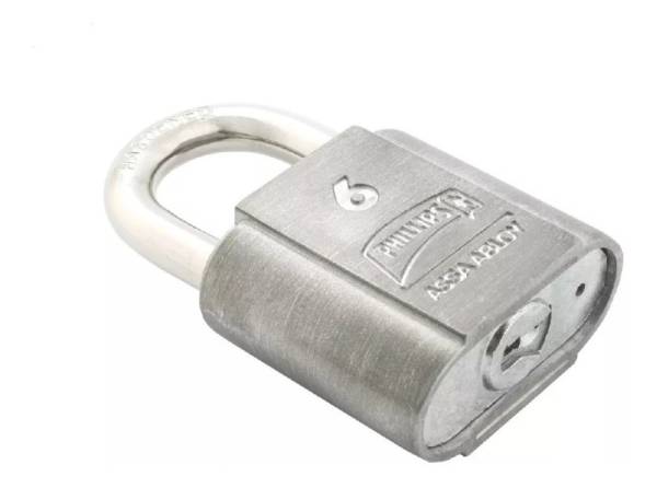 210507 Candado metalico 40mm llave tradicional gancho corto pulido en caja Phillips