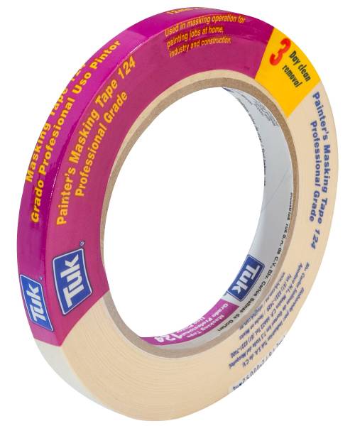 211040 Cinta masking tape 1/2" x 50 mts Multiusos Rosa 124 Tuk