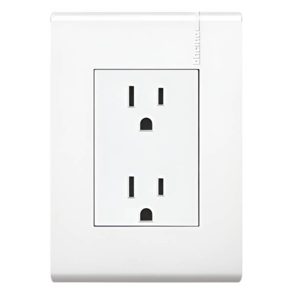 211073 Placa con contacto duplex 2p+t PI blanco Modus Pro Bticino
