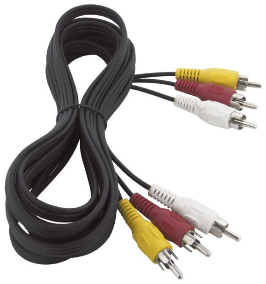 211126 Cable RCA para audio y video 3 conexiones macho 1.80mt 007 Kley