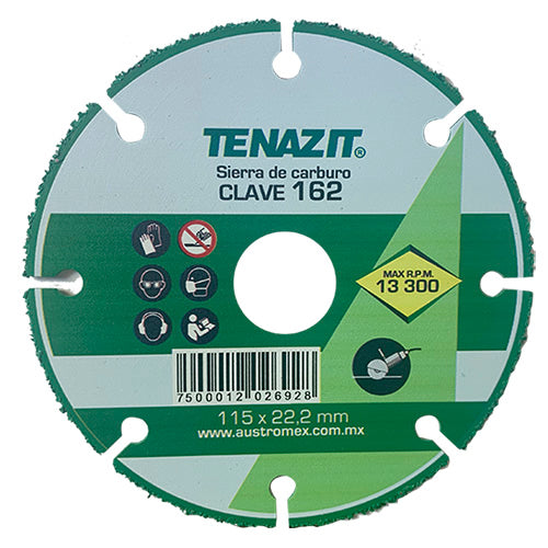211471 Disco sierra para madera 4-1/2" x 7/8" tenazit 162 Austromex