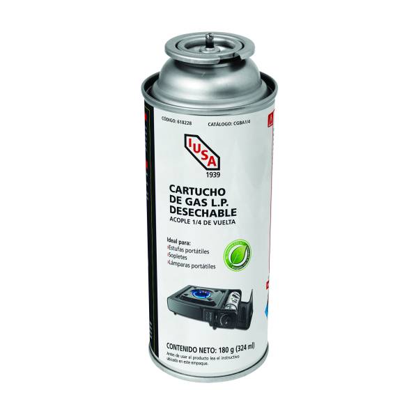 211819 Tanque de gas desechable 180gr 1/4 de vuelta Iusa