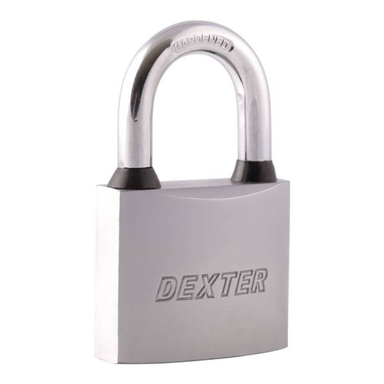 211872 Candado metalico 40mm llave tetra gancho corto satinado en blister Dexter