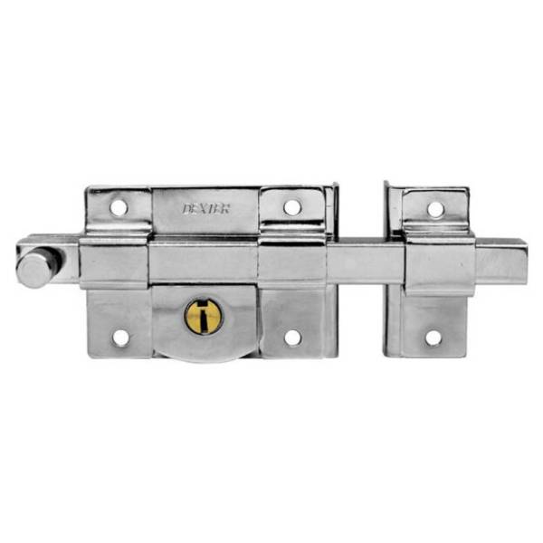 211885 Cerradura barra fija derecha llave tradicional cromada caja Dexter