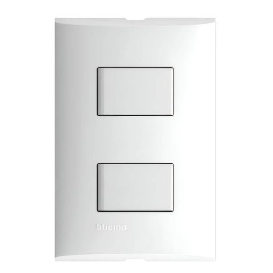 212323 Placa 2 ventanas con 2 apagadores sencillos blanco Forza Bticino