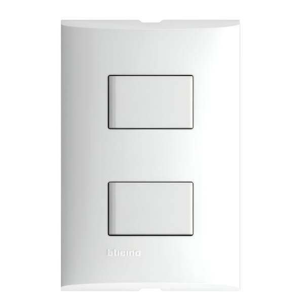 212323 Placa 2 ventanas con 2 apagadores sencillos blanco Forza Bticino