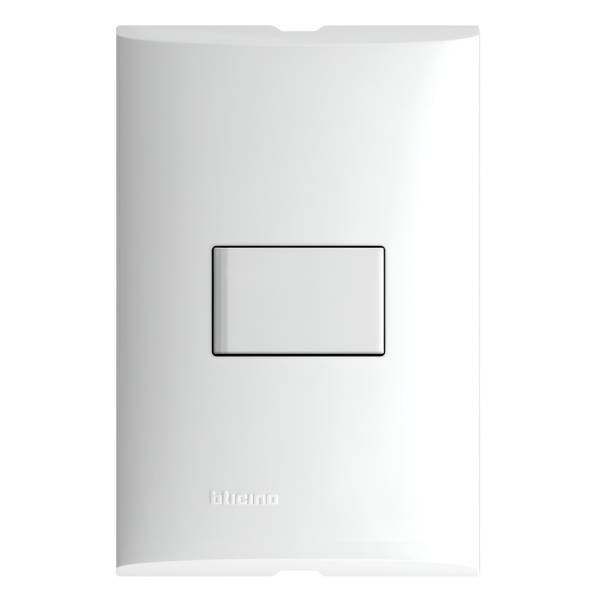 212332 Placa 1 ventana con boton timbre blanco Forza Bticino