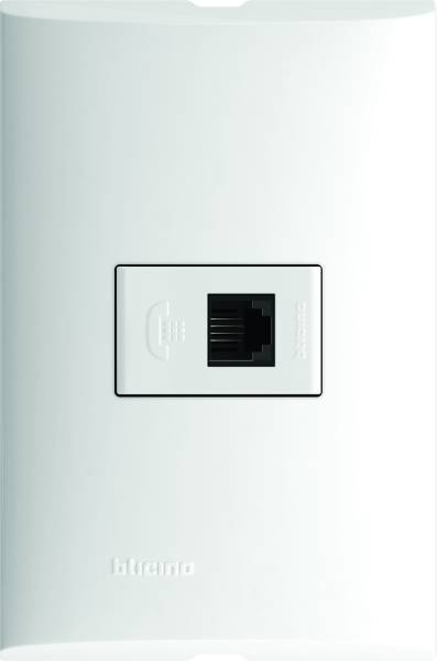 212334 Placa 1 ventana con toma telefonica blanco Forza Bticino