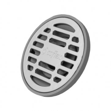 212440 Coladera redonda 2" con valvula antiolores ABS gris rejilla cromada pc151 Coflex