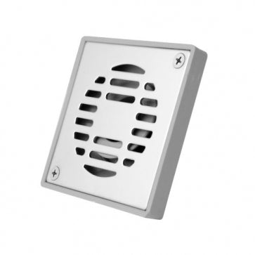 212444 Coladera cuadrada 2" con valvula antiolor ABS gris rejilla de acero inoxidable pc1 Coflex