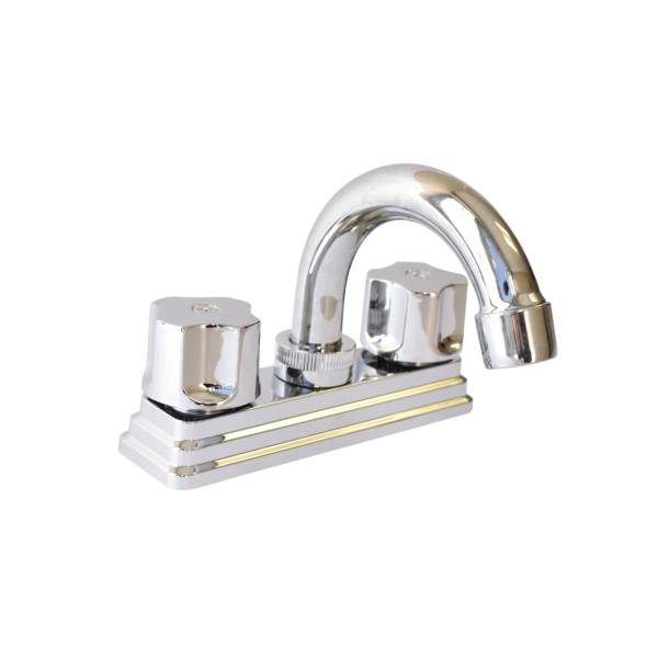 213207 Mezcladora lavabo plastica tipo curvo maneral standard 1/4 de vuelta cromada MLVP004 Vianti