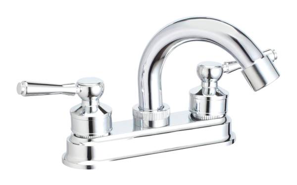 213240 Mezcladora lavabo zinc tipo curvo maneral palanca 1/4 de vuelta cromada MLVZ006 Vianti