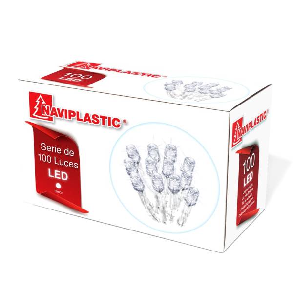 213441 Serie navideña 100 luces cable transp LED 07w Luz blanca NAVIPLASTIC
