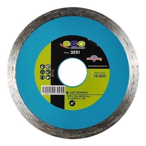 213603 Disco diamante 4" x 1.9 mm x 7/8" rin continuo Ecodiamond 3251 Austromex