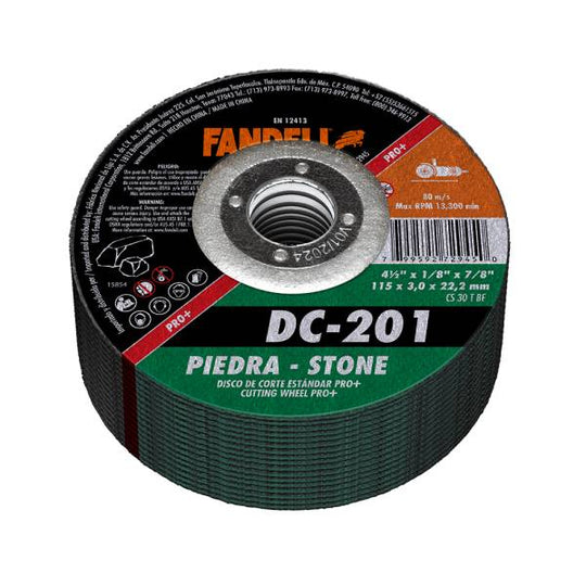 214957 Disco corte piedra 4-1/2" x 3.2 mm x 7/8" dc pro 201 Fandeli