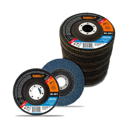 214964 Disco laminado de acero inoxidable 4-1/2" x 7/8" dl z-40 pro 501 Fandeli