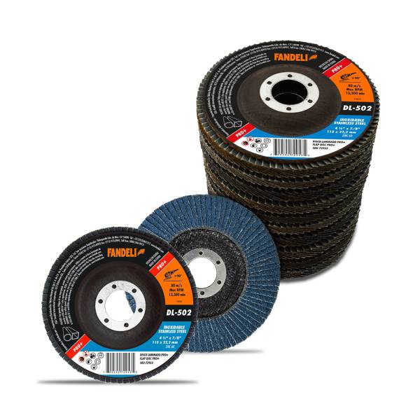 214965 Disco laminado de acero inoxidable 4-1/2" x 7/8" dl z-60 pro 502 Fandeli